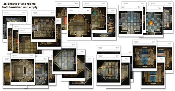 Handcrafted Dungeons:: Basic Dungeon Tiles set 2 - Outland